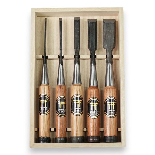 Picture of Temple Tool Co. Japanese Bench Chisels Box Set - 5pc Set