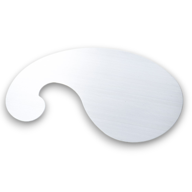 Flexible 0.6mm Gooseneck Cabinet Scraper made of spring steel, measuring 130mm x 70mm.