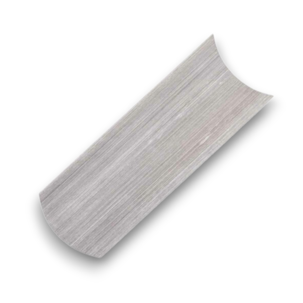 Concave and Convex Cabinet Scraper, a 150mm x 50mm curved metal blade made of high carbon steel for smoothing wood curves.