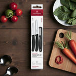 Victorinox Swiss Classic 3-piece paring knife and peeler set in black