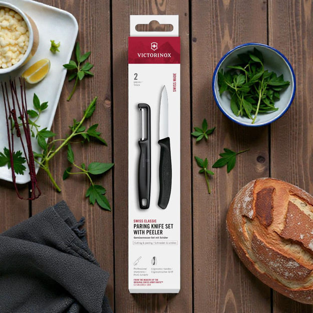 Victorinox Swiss Classic 2-Piece Paring Knife and Peeler Set in Black