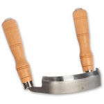 Kirschen Inshave woodworking tool with curved blade and wooden handles for carving concave wood surfaces