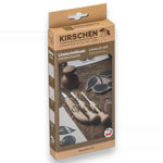 Kirschen 3450000 3-piece lino cutting set with pear-shaped wooden handles and sharpened steel blades.