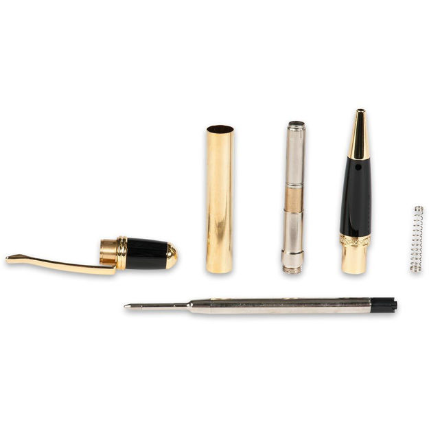 Venetian Twist Pen Kit in Gold finish, featuring a sleek design and twist mechanism, perfect for custom pen making and craft projects