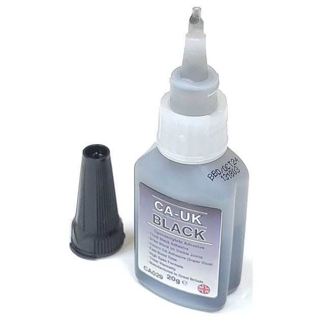 CA-UK CA029 Black Cyanoacrylate Adhesive 20g tube with fast-setting black glue for strong, durable bonds
