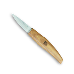 Traditional Japanese woodcarving knife with hand-forged convex blade.