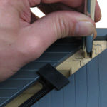 Using the Charnwood magnetic V-nail driver to join a mitred wood frame corner