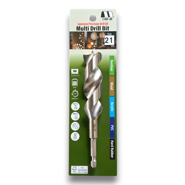 Star-M 21mm Drill Bit – Precision HSS Drill for Wood, Metal, and Plastic