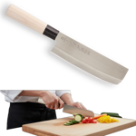 165mm Japanese traditional nakiri knife with flat blade for vegetable cutting