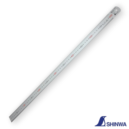 Shinwa 13137 300mm stainless steel pick-up rule with bent end