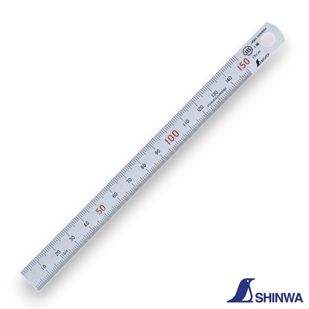 Shinwa 14001 Polished Stainless Steel Ruler - 150mm JIS Class 1 ...