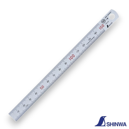 Shinwa 14001 150mm polished stainless steel ruler with 0.5mm graduations.