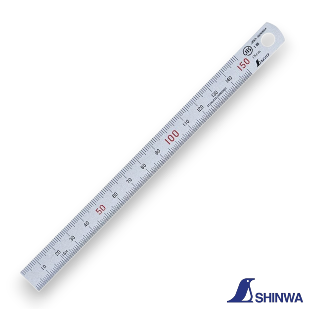 Shinwa 14001 150mm polished stainless steel ruler with 0.5mm graduations.