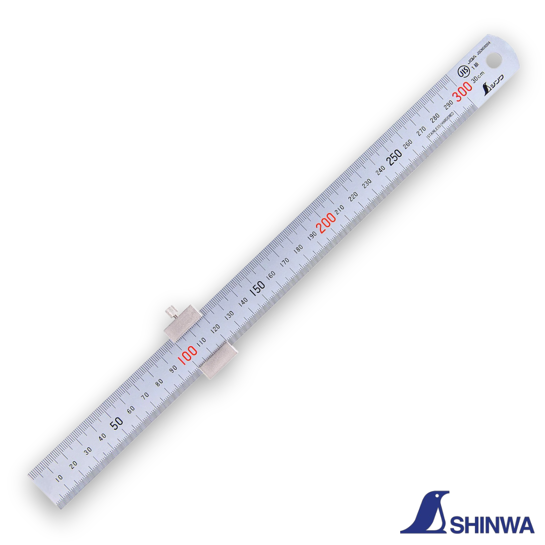 Shinwa Japanese 300mm Stainless Steel Rule With Ruler Stop - 76752 ...