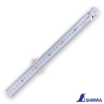 Shinwa 76752 ruler with stopper being used to measure the depth of a hole.