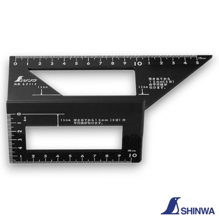 Shinwa 62112 stainless steel 45-degree mitre square.