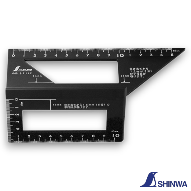 Shinwa 62112 stainless steel 45-degree mitre square.