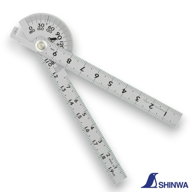 Shinwa 62995 mini stainless steel protractor with 150mm arm.