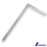 Shinwa 10405 thick and wide stainless steel carpenter's square with metric scales and red markings.