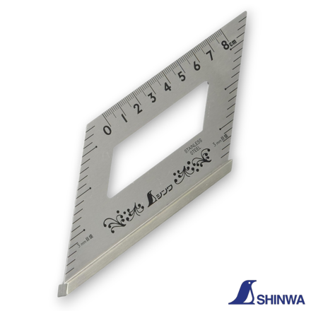 Shinwa 62060 Stop Score 15cm stainless steel ruler with aluminum stopper
