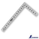 Shinwa 10007 15cm flat stainless steel carpenter's square with metric scales on both sides.