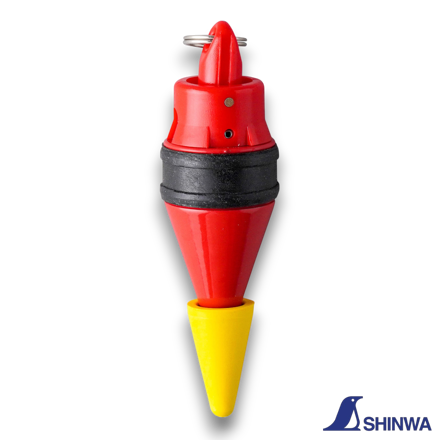 Shinwa 77982 Supita 200g Plumb Bob with yellow tip and anti-scratch rubber cover