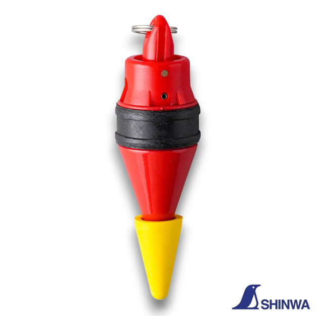 Shinwa 77982 Supita 200g Plumb Bob with yellow tip and anti-scratch rubber cover