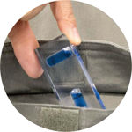 Shinwa 76387 Revo Clear Cube showing two-direction bubble vials on a transparent acrylic body