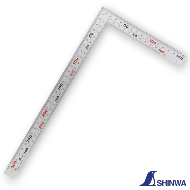 10421 Japanese Stainless Steel Carpenter's Square with 300mm x 150mm Metric Scale.