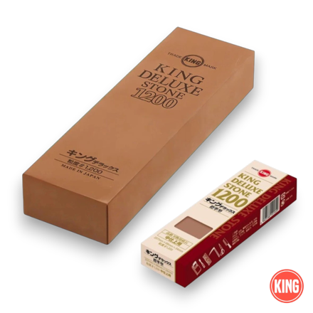 King 1200 medium grit whetstone used for sharpening and refining kitchen knives