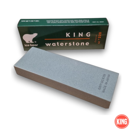 King Japanese 220 grit coarse waterstone sharpening stone for knives and tools