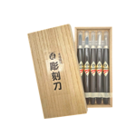 Michihamono 5 piece Woody Japanese wood carving tool kit with precision chisels for detailed carving and woodworking