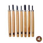 Michihamono 7 piece Chicky Japanese wood carving tool kit with precision chisels for detailed woodworking and whittling
