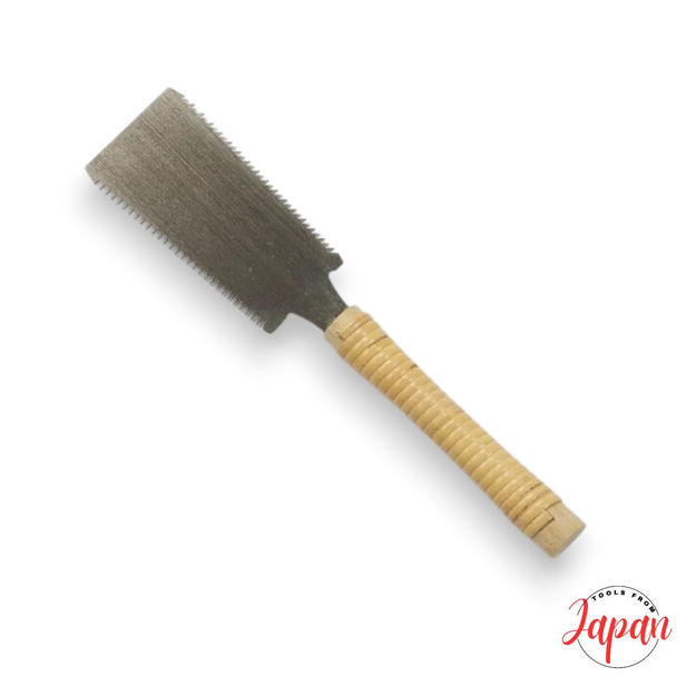 HI-MAME60RY 60mm Mini Ryoba saw with dual-edged blade and traditional wrapped handle.