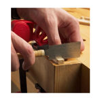 Close-up of the micro-fine crosscut and rip teeth on the 60mm Japanese Ryoba blade.