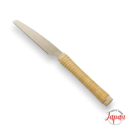 Hishika 60mm Mini Kariwaku Japanese hand saw with a single-edge blade and traditional wooden handle.