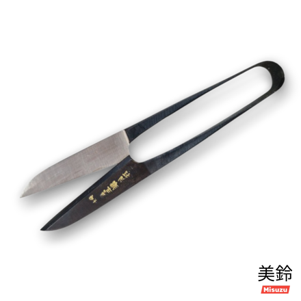 Misuzu 105mm Nigiri Japanese snips in oxidised black Shirogami steel with long blade precision design