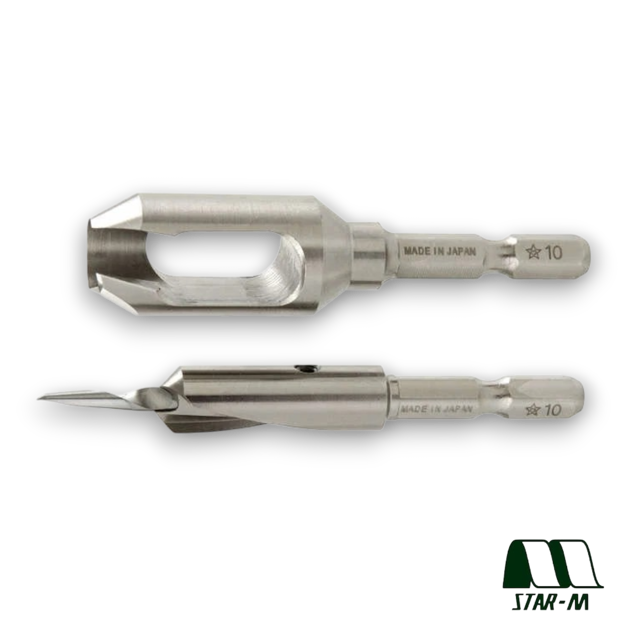 Star-M Japanese 12mm Countersink & Plug Cutter Set 58S-4120 4 x 12mm