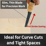 120mm double edge Japanese keyhole pull saw for precise detail and internal cutting
