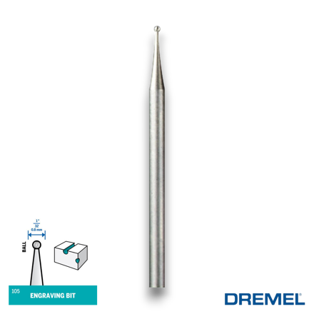 Dremel 105 Engraving Cutter 0.8mm Ball Shaped Rotary Tool Carving Bit