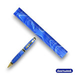Charnwood AR01 acrylic pen blank dark blue with white swirl for woodturning pens
