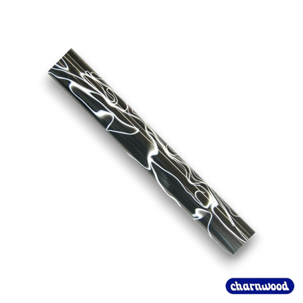 CHARNWOOD AR18 acrylic pen blank black with white swirl for pen turning and crafting