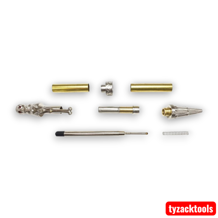 Charnwood PS1 Pirate Skull Twist Pen – Antique Silver