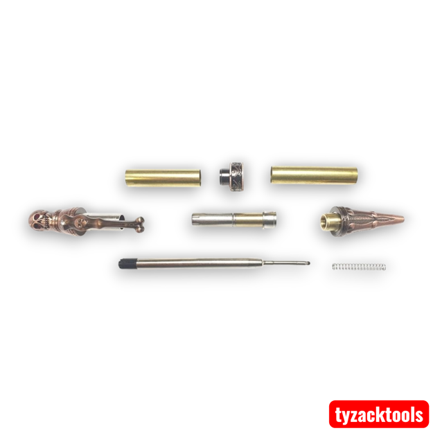 Charnwood PS3 Pirate Skull Twist Pen Kit in Antique Rose Copper