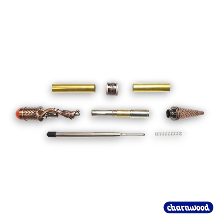 Charnwood LD3 Loong Dragon Twist Pen Kit in Antique Rose Copper