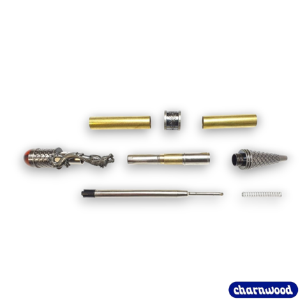 Charnwood LD1 Loong Dragon Twist Pen Kit in Antique Silver