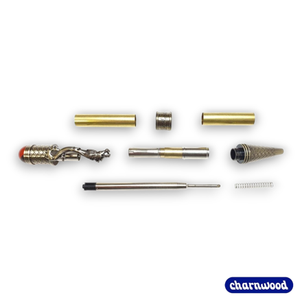 Charnwood LD2 Loong Dragon Twist Pen Kit in Antique Bronze