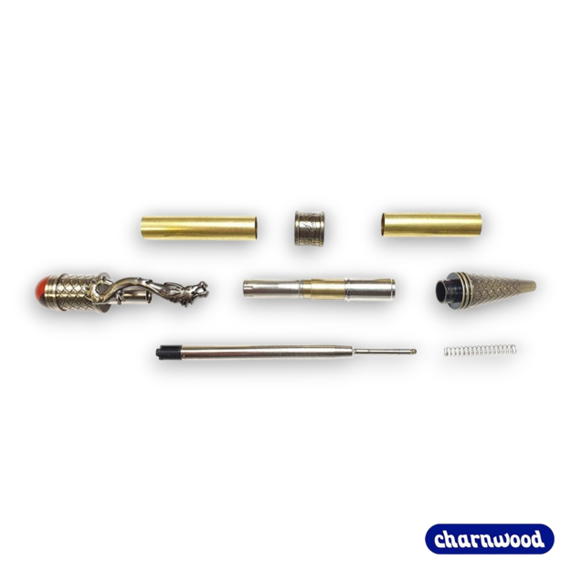 Charnwood LD2 Loong Dragon Twist Pen Kit in Antique Bronze