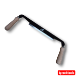 Pegasus Pro hand forged carbon steel drawknife with 200mm blade and ergonomic wooden handles for woodworking and timber shaping.