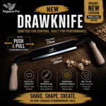 Pegasus Pro 200mm Push & Pull Drawknife with hardwood handles for woodworking and timber shaping.